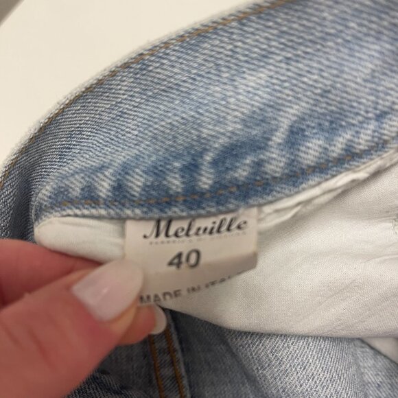 BRANDY MELVILLE High-Waisted Jean Shorts Size 40 (EURO SIZE) Made In Italy - Picture 3 of 3